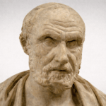 busto de Hipócrates padre de la medicina griega