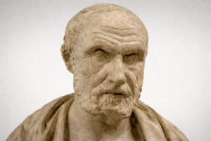 busto de Hipócrates padre de la medicina griega